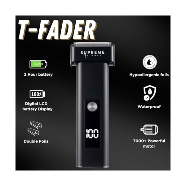 Suprême TRIMMER Tondeuse professionnelle pour homme Tondeuse moustache voyage barbe rasoir sans fil pour homme – ST5220 T-Sha