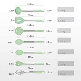 ZHENAO Ensemble de 8 Pièces de Qualité Alimentaire Spatule Spatule Non Bâton de Batterie de Batterie de Batterie de Cuisine d