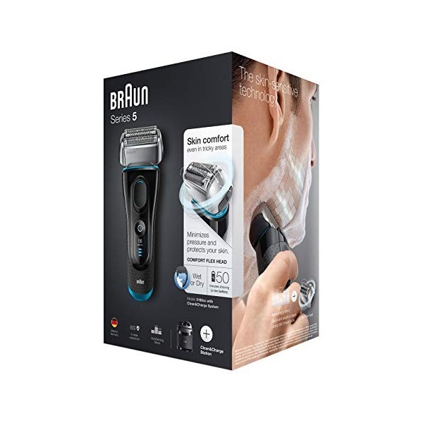 BRAUN - 610393 - Series 5-5190cc Rasoir Electrique Rechargeable Wet & Dry avec Clean & Charge