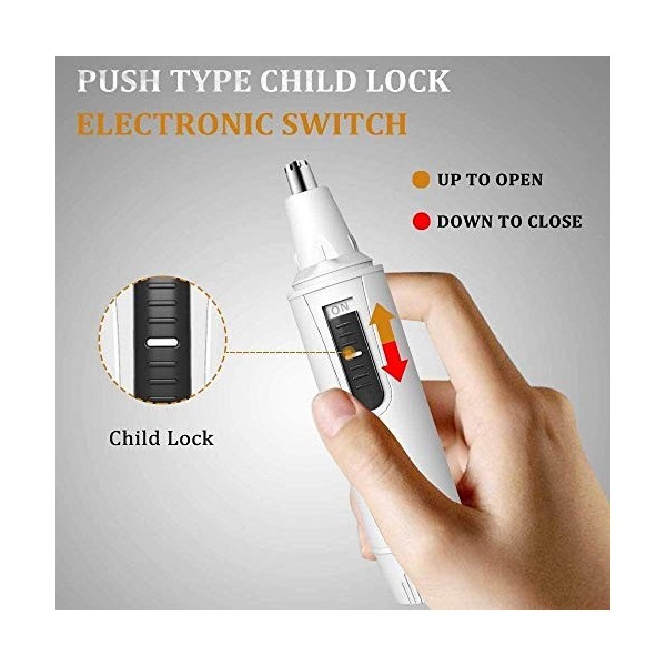 CAFFIA Tondeuse à cheveux for le nez et les oreilles - Outil de précision indolore, alimenté par batterie, humide/sec, facile