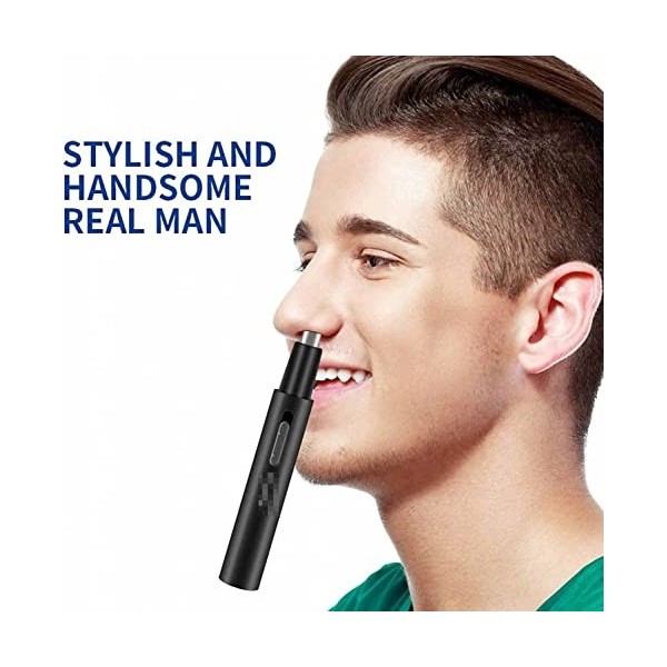 GATASE Tondeuse à poils du nez et des oreilles, rechargeable par USB et indolore pour homme et femme couleur : bleu 