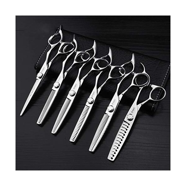 6,0 Pouces Ciseaux De Coiffure Coupe De Cheveux Set Professionnel 440C Ciseaux Plat Dent Cisaillement Barber Dilution Tool Ki