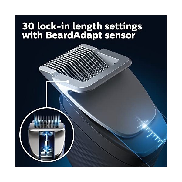 Philips Norelco Tondeuse à barbe et cheveux Ultimate Precision Series 9000 avec technologie Beard Sense pour une coupe unifor