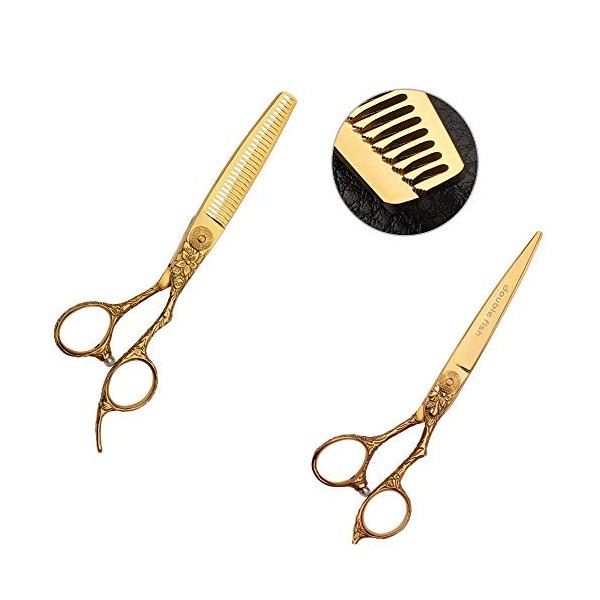 ZJZ Ciseaux Coiffure Professionnel Kit, Ensemble de Ciseaux de Coiffeur Ciseaux à Cheveux Professionnels et Ciseaux à effiler