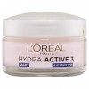 LOréal Paris Hydra Active 3 Soin de nuit avec oméga 3, crème de nuit anti-âge aide à la régénération de la peau, hydrate et ...