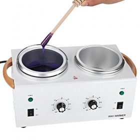 Épilation de pot de cire de machine de chauffe cire double, chauffe cire électrique professionnel portable avec réglage de te
