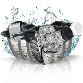 Rasoir électrique pour homme, rasoir 9D 6 en 1 pour hommes, 9 coupeurs, tête flottante, étanche, rasoirs électriques multifon