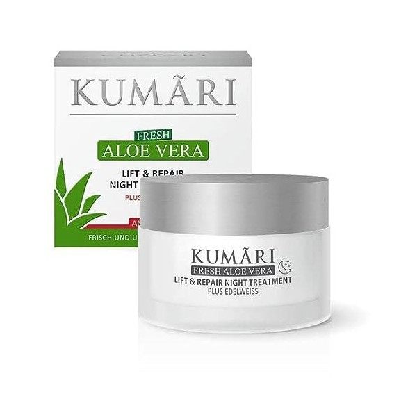 Lift & Repair Night Treatment à laloe vera + Edelweiss raffermit la peau et lisse les rides - Crème de nuit anti-âge végétal ...