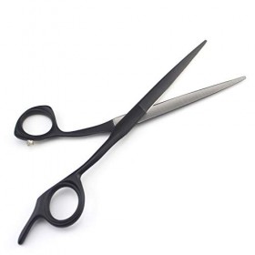 Ciseaux De Coupe De Cheveux Noirs 7,0 Pouces, Ciseaux De Coiffure Professionnels Droitier en Acier Inoxydable Tranchant Rasoi...