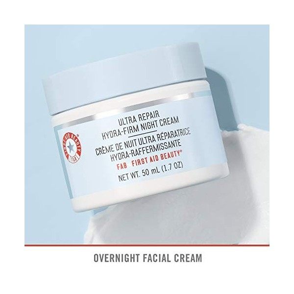 First Aid Beauty, Crème de Nuit Ultra Réparatrice 50 ml , Effaceur des Rides et Ridules, Hydrate et Raffermit, pour Peaux Se ...