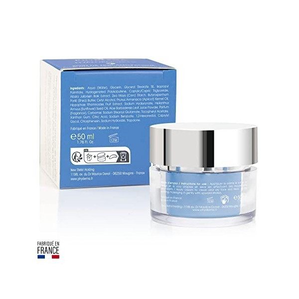 Phyderma Crèmes De Nuit Anti-Fatigue Hyaluroderme À Lacide Hyaluronique - Crème Anti-Rides - 50 Ml