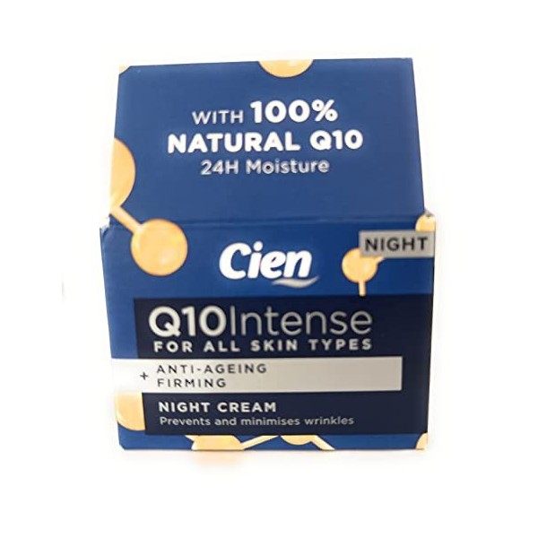 Anti-Wrinkle Night Cream With Q10, UV Protection, Hyaluronic Acid 50 ml by Cien Crème Jour et Nuit