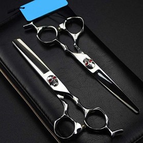 Ensemble De Ciseaux De Coiffeur, Ciseaux De Cheveux Professionnels Et Ciseaux Amincissants De Coiffure pour Salon, Barbiers O...