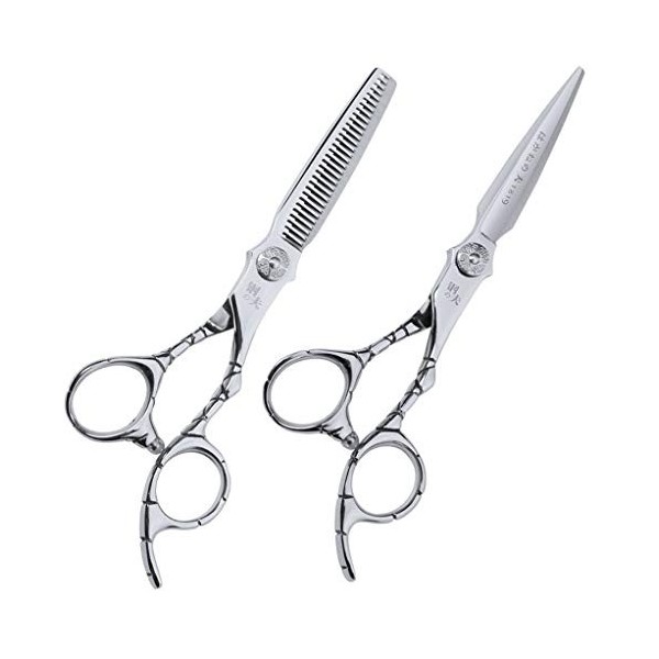 6,0 Pouces Ciseaux de Coiffure Professionnels Set Coupe Dilution Ciseaux Dents Ciseaux 17cm Plat Ciseaux Salon Barber Shop de