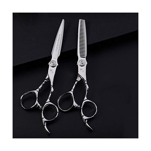 6,0 Pouces Ciseaux de Coiffure Professionnels Set Coupe Dilution Ciseaux Dents Ciseaux 17cm Plat Ciseaux Salon Barber Shop de