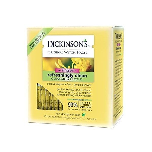 DickinsonS - Dickinson De Witch Hazel Formule Lingettes Avec Aloe - 20 Ea