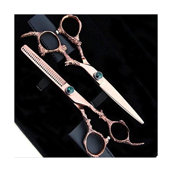 Ciseaux de coiffure, ciseaux de coiffure, kit de ciseaux à cheveux en or rose, kit professionnel de coupe de cheveux pour coi