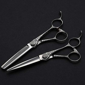 Ciseaux De Coiffure Professionnels De Coiffeur De Coiffeur en Acier Inoxydable 6 Pouces,Argent,6inchset