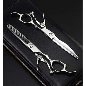 Ciseaux De Coupe De Cheveux Kit 6.0 Pouces En Acier Inoxydable Argenté Bangs Cut Texture Ciseaux De Coiffure Personnalisés Ci