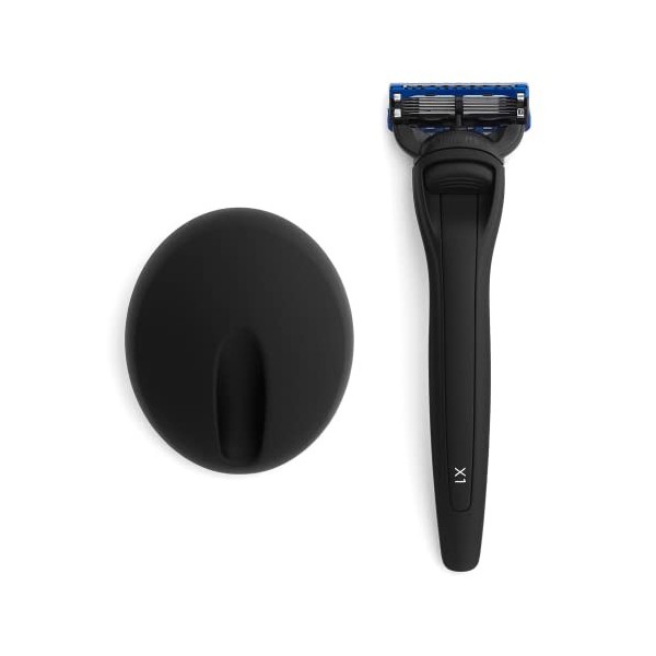 Bolin Webb Manche avec support de rasoir en bleu mat. Équipé de la technologie Gillette Fusion5 Blade Cartridge pour un rasag