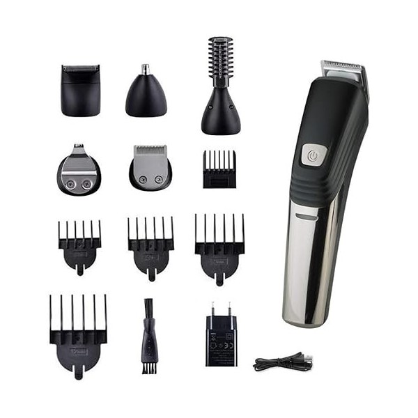 ARTSZY 6IN1 Electric Shaver Mens Electric Beard Ciseaux Clipper Hair Clipper, Beard et Moustache Trimmer USB Rasoir électriq