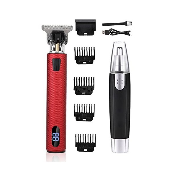 Tondeuse à cheveux for hommes, Tondeuse électrique Tondeuse + Tondeuse à poils de nez Professional Barber Hair Cutter Barbe M