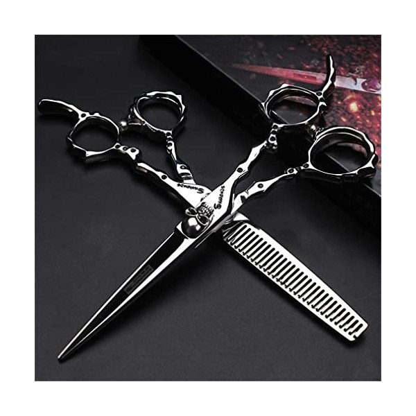 KOAIEZ 5,5/6,0/7,0 Pouces Professionnels Argent Ensembles De Ciseaux De Coupe De Cheveux, Cisaillements De Coiffure Multifo