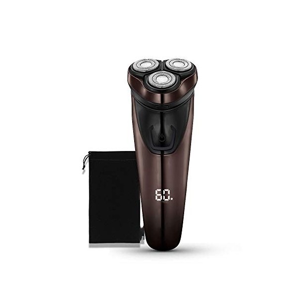 XIXIDIAN Shavers électriques pour Hommes, IPX7 étanche imperméable à 3 pales Shavers sans Fil avec Affichage du Tondeuse à Ba