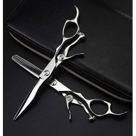 Kit de ciseaux de coupe de cheveux, 6,0 pouces, en acier inoxydable argenté, texture coupée, ciseaux de coiffure personnalisé