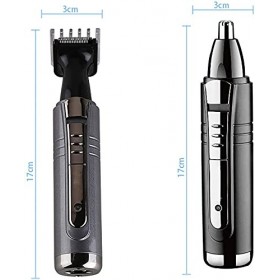 CAFFIA Tondeuse à cheveux for le nez et les oreilles – Outil de précision indolore avec batterie rechargeable, humide/sec, fa