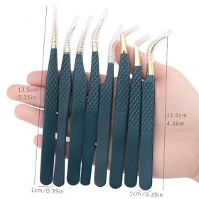 JJZXD Volume Tweezers Tweezers Professional en acier inoxydable Tweezers Clipter des fournitures individuelles Rasage et Épil...