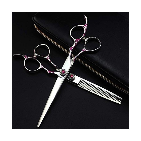 Ciseaux à cheveux professionnels Ciseaux amincissants Set 7 "ciseaux de coupe de cheveux ciseaux de barbier, 6.5InchSet