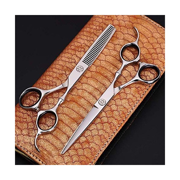 Ensemble de Ciseaux de Coiffeur Professionnel Salon 440c Ciseaux Amincissants pour Coupe de Cheveux Peigne Cutter Cisailles e