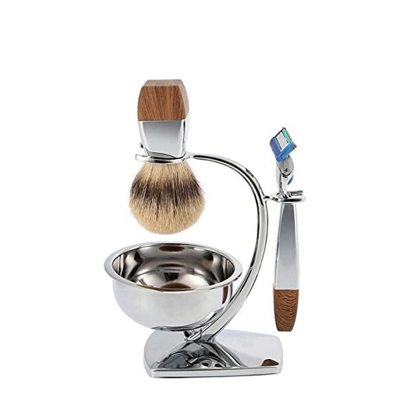 KJYR Portatif Supports De Brosse De Rasoir pour Hommes, Ensemble De Blaireau Silvertip De Haute Qualité, Support De Rasage po