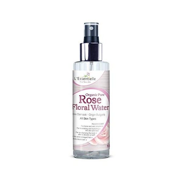 Pure Rose Water Facial Toner Hydrosol by LEssentielle Organic 150ml