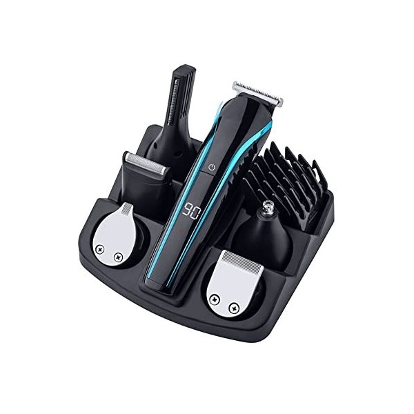 WYKDL Tchippers de Cheveux for Hommes, Kits de Coupe de Cheveux multifonctionnels de 6 en 1, Tondeuse au chaume à Barbe avec 