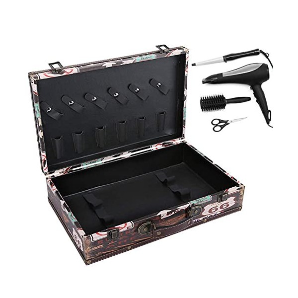 Coffret de coiffeur professionnel Salon de coupe de cheveux Kit de rangement pour organisateur Boîte à outils de styliste Cof