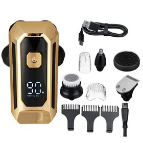 Rasoir électrique pour hommes, rasoir électrique 5 en 1 à tête flottante Rasoir électrique Rasoir à barbe pour hommes Tondeus