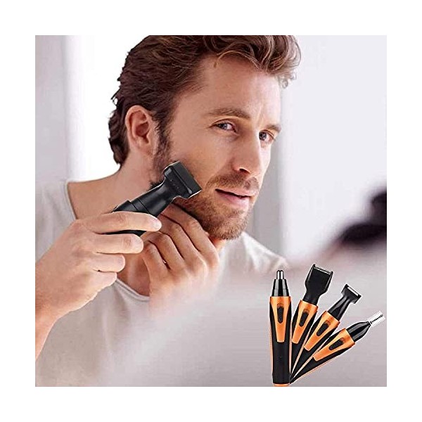 XIXIDIAN Tondeuse à Cheveux Nez, USB Rechargeable Nez et des Oreilles Tondeuse pour Hommes Indolore Nez épilateur, 4 en 1 Hom