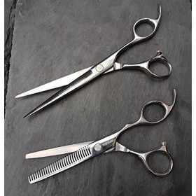 Samurai Shogun 7.0 Barber Ciseaux + 6.0 Composent Ensemble Japanse en acier inoxydable