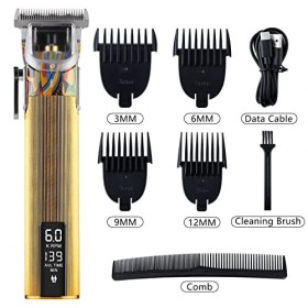 Tondeuse à Cheveux pour Homme, Graffiti T Blade Tondeuse à Cheveux pour Homme, Tondeuse sans Fil Rechargeable USB, kit de Cou...