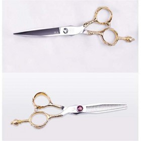 Professional 7.0 Pouces Coiffure Ciseaux De Coiffure Set dor Coupe Dilution Ciseaux Plat Cisaillement des Dents De Cisaillem