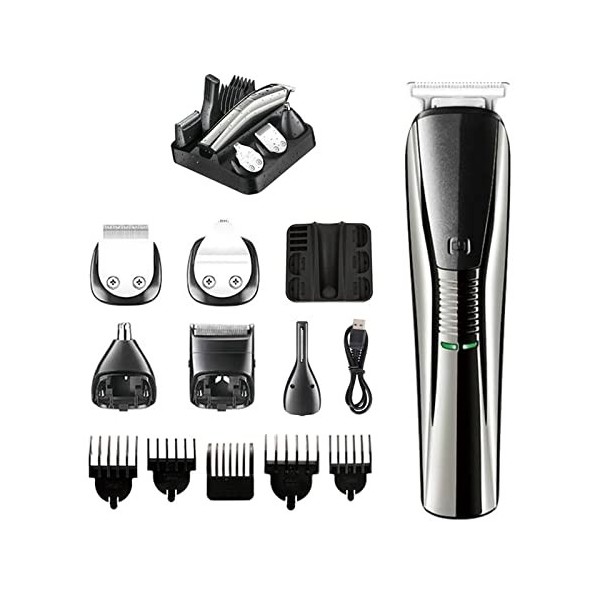 WYKDL Tchippers à Cheveux sans Fil, 6 en 1 USB Kits de Coupe de Cheveux Rechargeables, kit de toilettage corporel, Trimmer de