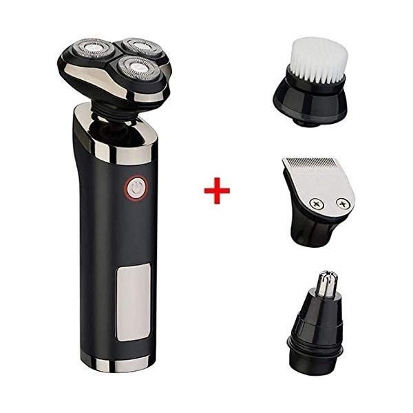 NCRD Rasoir électrique pour homme - Rasoir de rasoir 3D rechargeable pour hommes avec tondeuse à cheveux nez humide et sec, c