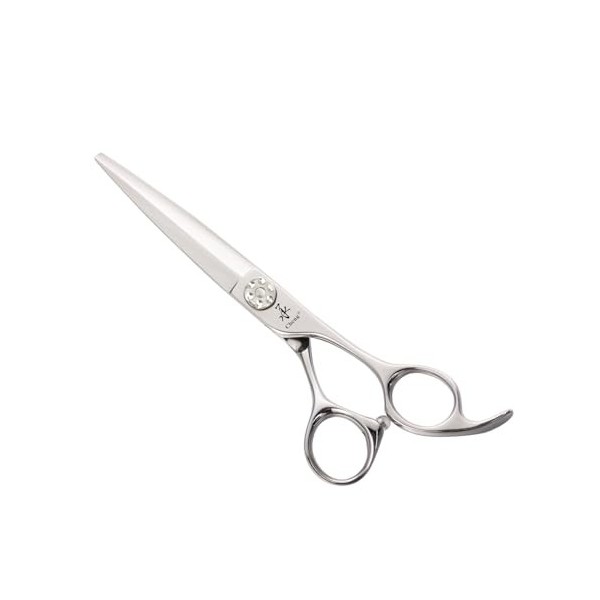 Cheng C-UA-70KK Ciseaux de coiffure à lame convexe droite en acier inoxydable 440C 17,8 cm