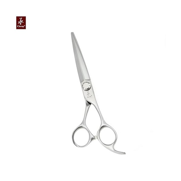 Cheng C-UA-70KK Ciseaux de coiffure à lame convexe droite en acier inoxydable 440C 17,8 cm