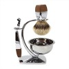 GHQYP Pratique Supports De Brosse De Rasoir pour Hommes, Ensemble De Blaireau Silvertip De Haute Qualité, Support De Rasage p