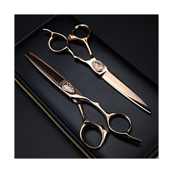 ciseaux de coiffeur Ciseaux de coupe de cheveux, 6inch Professional Japon 440c ciseaux en acier or rose coupe cheveux ciseaux