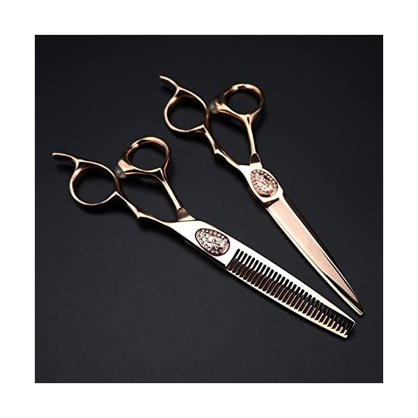 ciseaux de coiffeur Ciseaux de coupe de cheveux, 6inch Professional Japon 440c ciseaux en acier or rose coupe cheveux ciseaux
