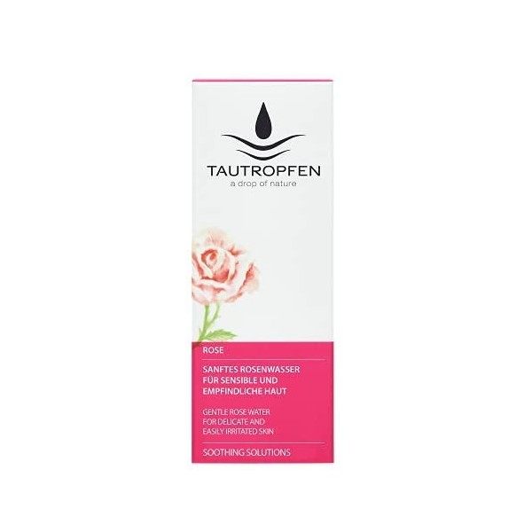 TAUTROPFEN Cosmétique naturel Rose Eau de rose douce pour peaux sensibles et sensibles 100 ml